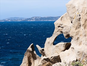Granite rock formation, bay, Baja Sardinia, Costa Smeralda, Sardinia, Italy, Europe
