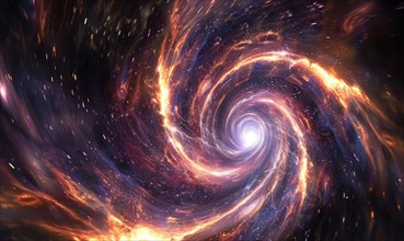 A vibrant abstract representation of a swirling galaxy with stars AI generated