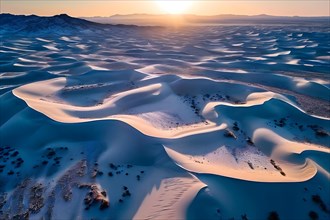 Gypsum dunes of white sands national park, AI generated
