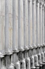 Row of marble columns in an architectural structure perspective view, Venice, Veneto, Italy, Europe