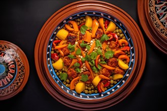 Moroccan Chicken Tagine with Vegetables, AI generated