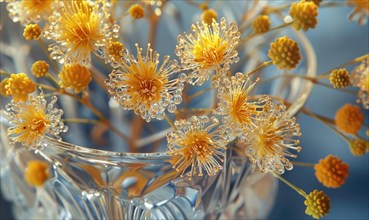 A close-up shot of Mimosa blossoms AI generated