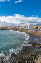 Vertical photo of the beautiful beach of La Garita (Telde), Gran Canaria, Canary Islands