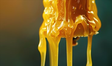 Close-up of a melting candle with wax dripping down the side AI generated