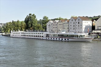 The river cruiser VIKING EUROPE, built in 2001, 114, 30 metres long near Passau, large river cruise