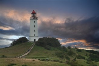 Lighthouse on the island of Hiddenseen near Ruegen, Mecklenburg-Western Pomerania, Germany, Europe
