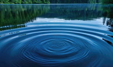 A gentle breeze causing ripples on the surface of a spring lake AI generated