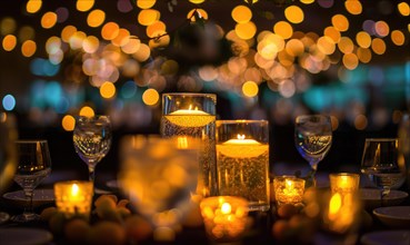 Glowing bokeh lights adding a touch of elegance to a formal event setting AI generated