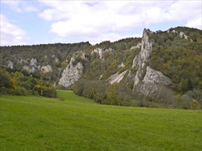 View of Stiegelesfels, nature reserve, Upper Danube nature park Park, Fridingen, Tuttlingen