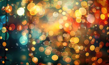 Glittering bokeh lights creating a magical atmosphere, abstract background AI generated