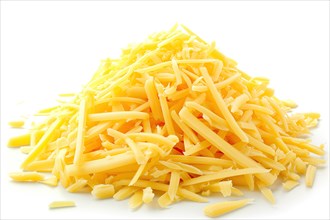 Heap of Freshly Grated Yellow Cheese, AI generated