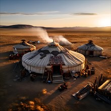 Traditional mongolian yurt, AI generated