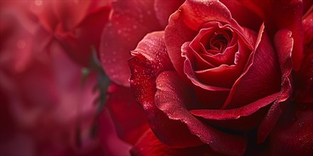 Close up of beautiful red colored rose flower. KI generiert, generiert, AI generated