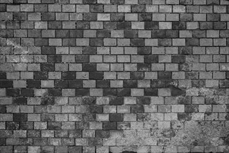 Old stone wall as background, vintage, black and white, North Rhine-Westphalia, Germany, Europe