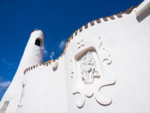 Church tower, Stella Maris church, Porto Cervo, Costa Smeralda, Sardinia, Italy, Europe