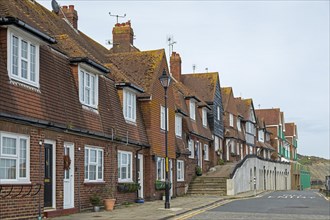 Houses, street The Stade, harbour, Folkestone, Kent, Great Britain
