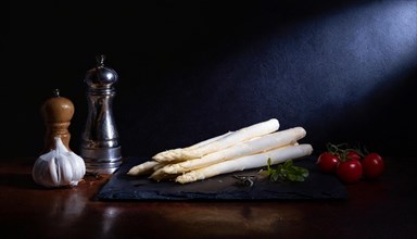 Stylish still life showing the preparation for cooking asparagus, AI generated, AI generated