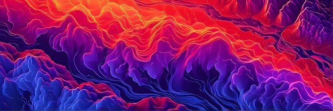 Thermal topography inspired abstract illustration, AI generated, pink, purple, altitude, map