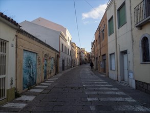 Narrow alley, Olbia, Sardinia, Italy, Europe