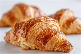 Close up of French Croissant pastry, Generative AI, AI generated