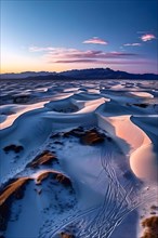 Gypsum dunes of white sands national park, AI generated
