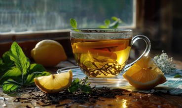 Bergamot tea with a lemon twist AI generated