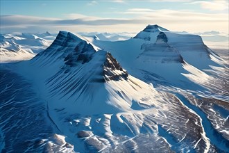 Mountain peaks of svalbard, AI generated
