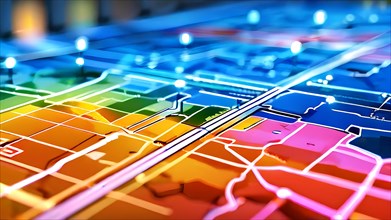 AI generated illustration of urban transit map wcag compliant color