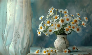 Bouquet of daisies in a vase AI generated