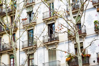 Facade of a house in El Raval, Barcelona