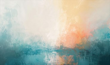 A serene abstract painting with soft morning colors blending harmoniously AI generated