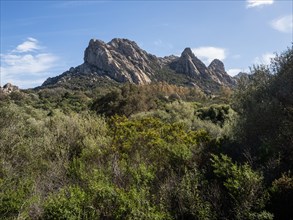 Rock formations near San Pantaleo, San Pantaleo, Sardinia, Italy, Europe