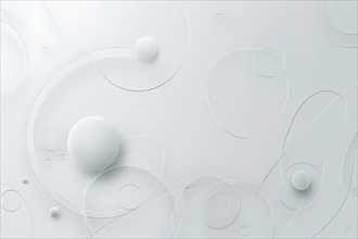 Clean modern abstract design of monochrome circles and lines with a 3d effect, illustration, AI