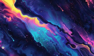 Abstract fluid art with swirls of pink, purple, and blue in a wavy, dynamic texture AI generated