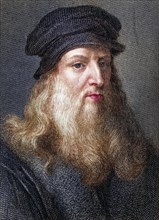 Leonardo Da Vinci 1452-1519, Florentine artist, Historic, digitally restored reproduction from a