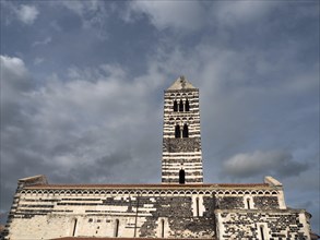 Church tower, abbey church Santissima Trinita di Saccargia of the destroyed Camaldolese monastery,