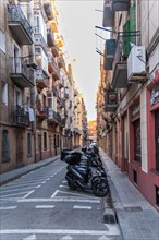 Street in Barcelonata, an old neighbourhood at the port of Barcelona, Spain, Europe