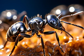 Saharan silver ants glistening, AI generated
