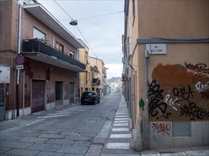 Street in the centre of Olbia, Olbia, Sardinia, Italy, Europe