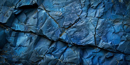 Close up of rough blue stone structure. KI generiert, generiert, AI generated