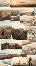 AI generated collage of overlapping faded polaroid photos