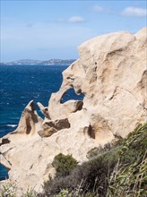 Granite rock formation, bay, Baja Sardinia, Costa Smeralda, Sardinia, Italy, Europe