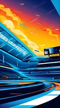 AI generated illustration showcasing sports theme in vibrant accessible color schemes
