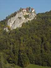 View of Bronnen Castle, Upper Danube nature park Park, Fridingen, Tuttlingen district,