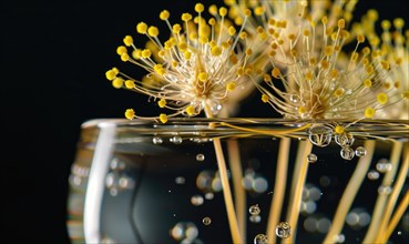 A close-up shot of Mimosa blossoms AI generated