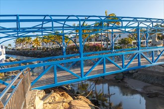 A bridge over the river in the port of the touristic coastal town Mogan in the south of Gran