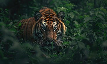 The Siberian tiger in the forest AI generated