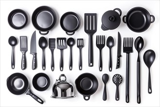 Black Kitchen Utensils Collection, AI generated