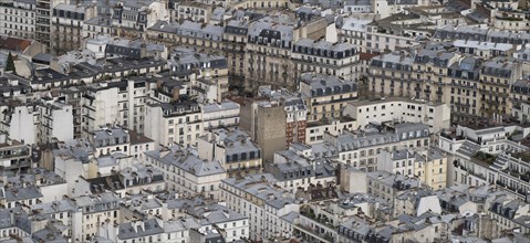 View of Belle Epoque houses from the Eiffel Tower, Paris, Ile-de-France, France, Europe