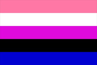 Illustration of the Genderfluid Pride Flag. Symbol of sexual minorities